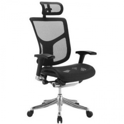 Эргономичное кресло «HSTM 01 Черная сетка/черный пластик»